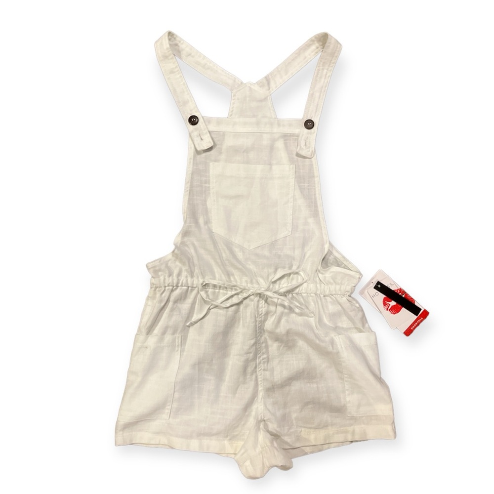 NWT Hot Kiss White Linen Button Romper